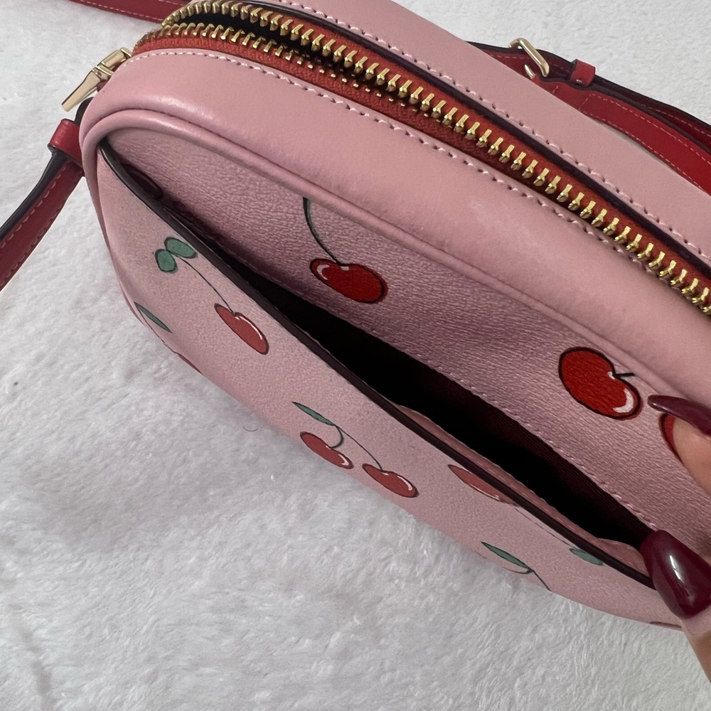 Coach Mini Jamie Camera Pink Cherry Crossbody Bag - image 8